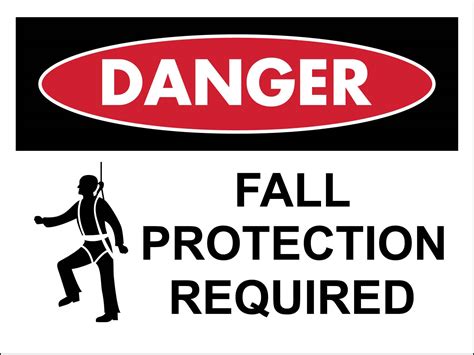 Danger Fall Protection Required Sign New Signs