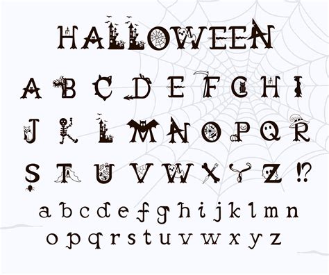 Hand Drawn Halloween Alphabet Decorative Scary Style Font With