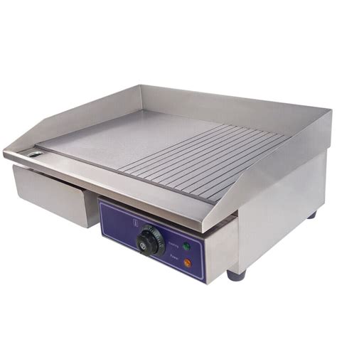 56cm Commercial Electric Griddle Countertop Kitchen Hotplate Stainless