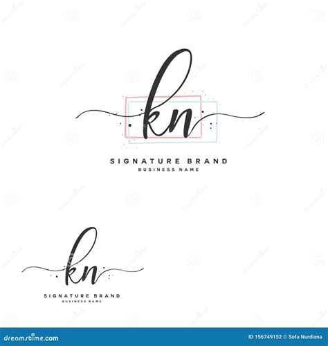 kn initial letter handwriting and signature logo a concept handwriting initial logo with