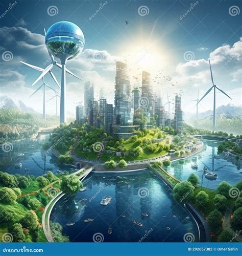 Spinning with the Elements: Energizing the Future Stock Photo - Image