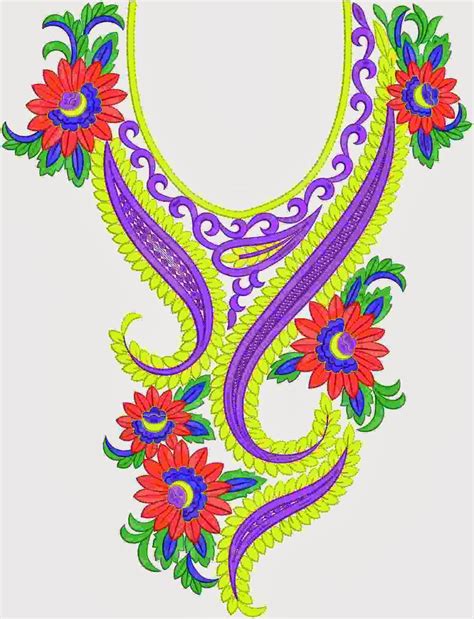 Super Stylish Neck Yoke Gala Designs Embdesigntube Embroidery