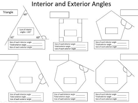 Interior And Exterior Angles In Regular Polygons Teaching Resources