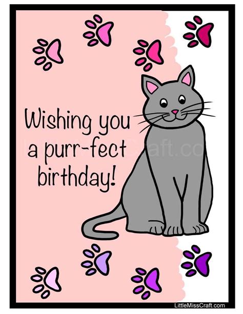 Printable Cat Birthday Cards Free
