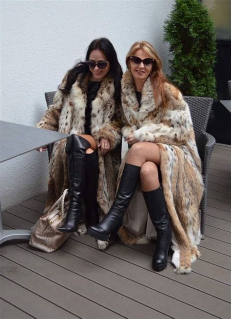 Sexy Fox Fur Coat Fashion Fur Friend Naked Women Black Leather