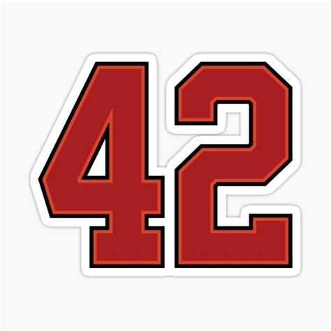 Sports Lucky Number Forty Two Best 42 Sticker By Twolittlestore