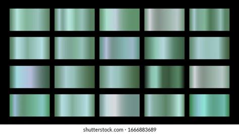 Emerald Green Gradients Set Glossy Shiny Stock Illustration 1666883689