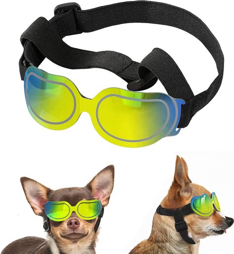 Lewondr Small Dog Sunglasses Reflective Lens Goggles Uv