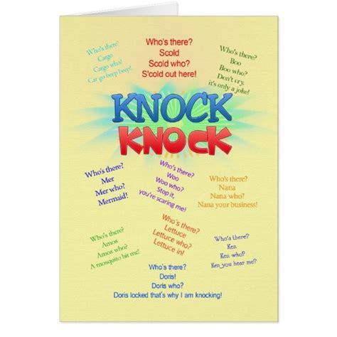 Knock Knock Jokes Birthday Card