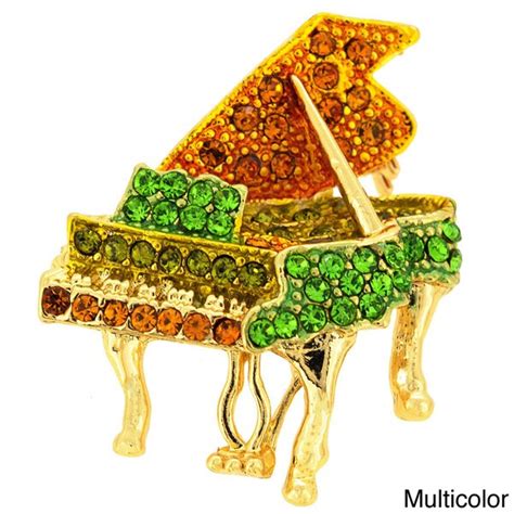 Shop Gold Or Silverplated Metal Cubic Zirconia Piano Pin Brooch Free