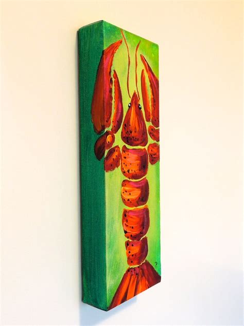 Lobster Painting Bright Acrylic On Canvas Original Painting Etsyde