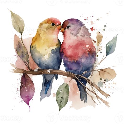 Free Love Birds Watercolor Art Ai Generated 22960467 Png With