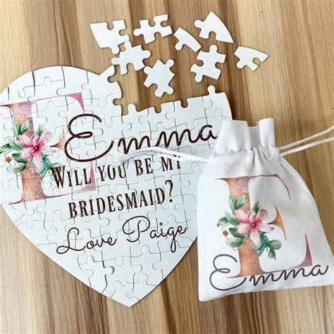 personalised bridesmaid proposal puzzle by dinkibelle