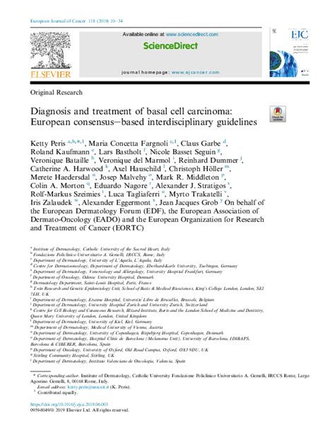 Pdf Diagnosis And Treatment Of Basal Cell Carcinoma European Consensus Based