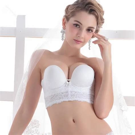 Hot Sale Strapless Wedding Bridal Bra Intimates Exquisite Embroidery Royal Cup Party Bra Slip