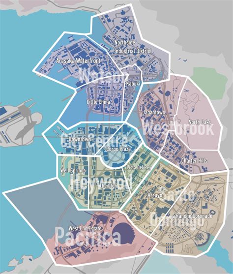 Cyberpunk 2077 Night City Map And All Areas Districts And Locations