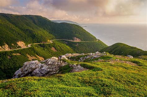 Cape Breton Highlands Nova Scotia Canada Skyline View Road