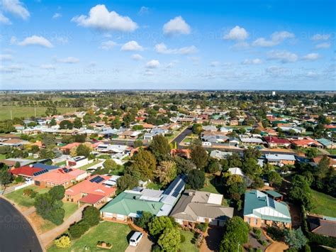 Image Of Aerial View Of Streets And Houses In Country Town Of Narromine