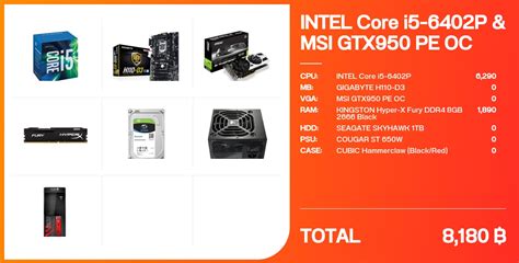 Intel Core I5 6402p And Msi Gtx950 Pe Oc จัดสเปค Notebookspec