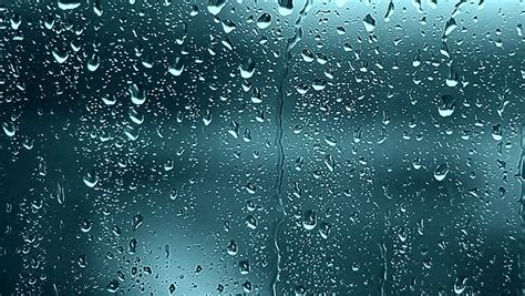 Raindrops On Window With View Of Overcast Sky Stock Footage Video