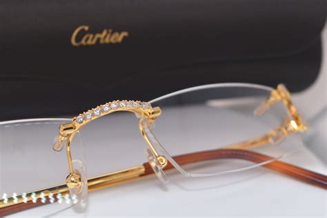 2 00ct Bust Down Cartier Glasses Custom Diamond Cartier Frames Etsy