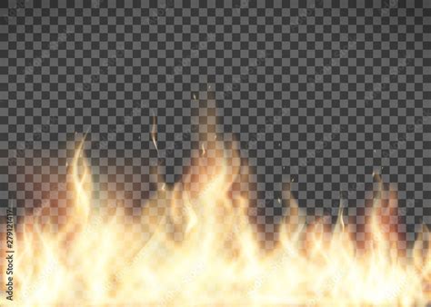 Vecteur Stock Flame Texture Fire Isolated On Transparent Background