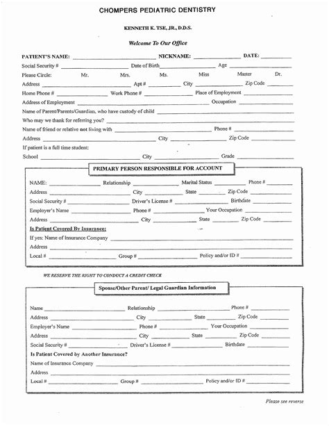 New Patient Intake Form Template Unique 27 Of Dental New Patient Forms C34