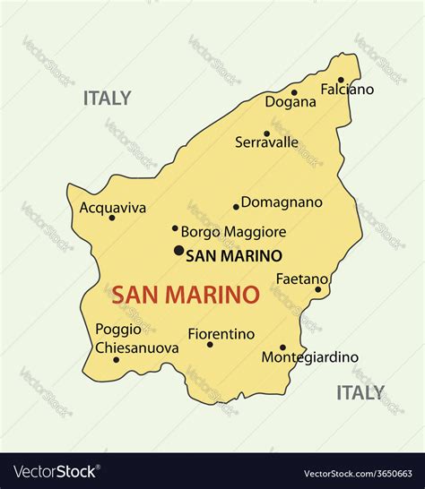 Republic Of San Marino Map Royalty Free Vector Image