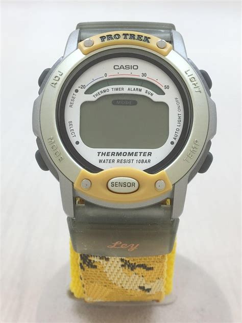 Rare Prl Casio Vintage Digital Watch Pro Trek Thermometer M