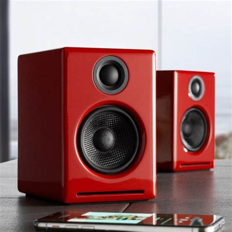 Audioengine A2 Wireless Active Bluetooth Speakers Red Selby