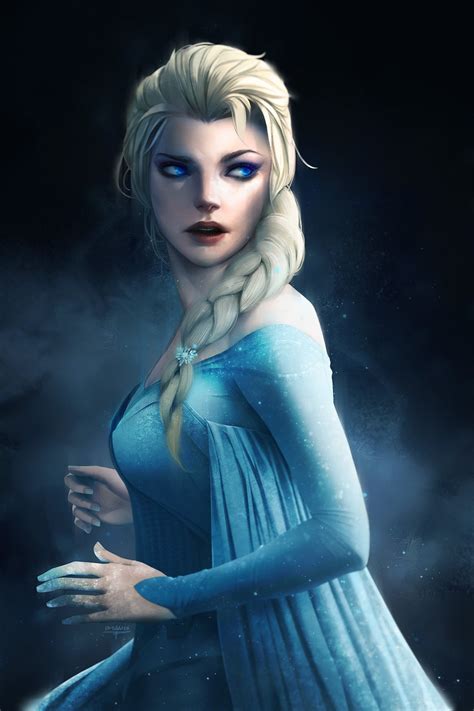 Disney Frozen Queen Elsa Digital Wallpaper Princess Elsa Frozen Movie Artwork Hd Wallpaper
