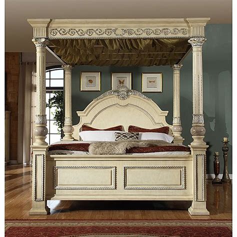 Luxurious queen or king size canopy bed has marble on the posts and nail heads design on the frame. 39 of the Best Canopy Bed Ideas - The Sleep Judge ...