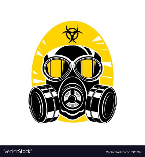 Gas Mask With Lenses And A Hood Sign Chemical Vector Image
