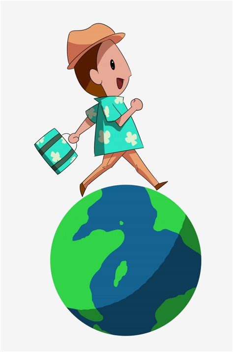 Global Travel Cartoon Character Global Tour, Leisure Travel, Illustration, Global PNG ...