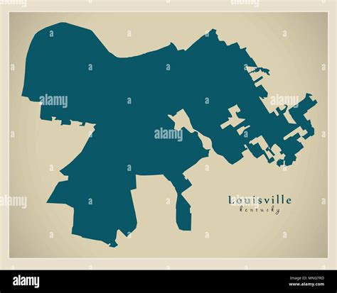 Modern City Map Louisville Kentucky City Of The Usa Stock Vector