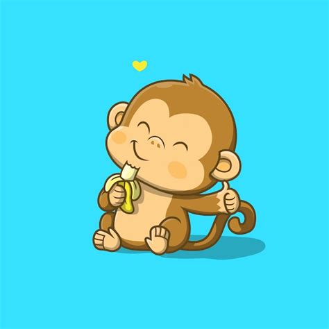 Premium Vector Cute Monkey Eating Banana Illustration