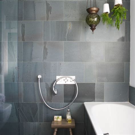 Bathroom wood floor tiles 2021. Bathroom with slate tiles | Wet room designs | housetohome ...