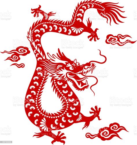 Chinese Dragon Papercut Art Stock Illustration Download