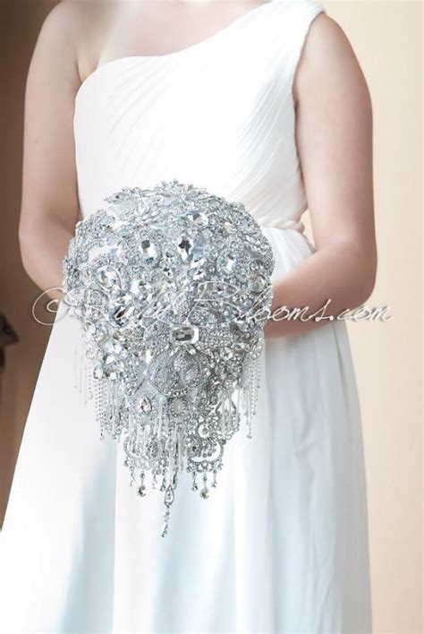 Crystal Silver White Wedding Brooch Bouquet Deposit Forever Yours