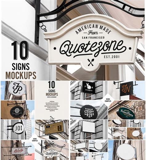 Download Set of 10 original restaurant and cafe signs mockups for ...