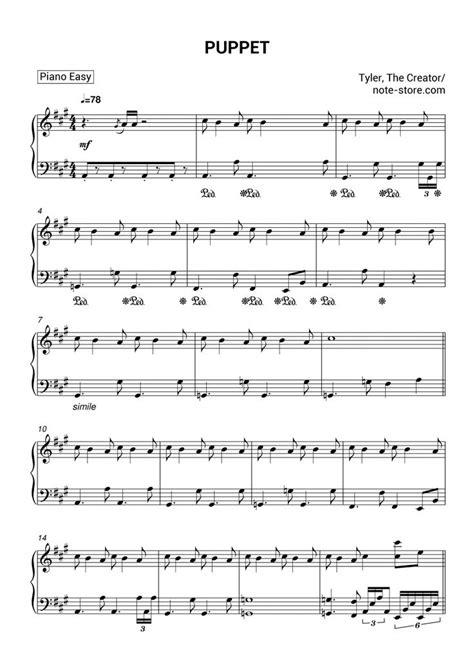 Tyler The Creator Puppet Sheet Music For Piano Pdf Pianoeasy