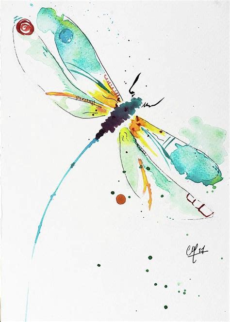 Watercolor Dragonfly Painting