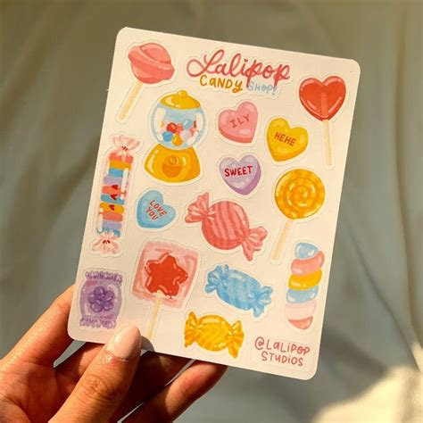 Candy Shop Sticker Sheet Cute Candy Stickers Bullet Etsy