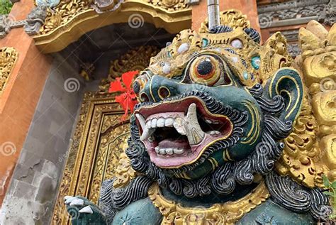 Traditional Old Ancient Balinese Statue Of Demon Angel Called Barong