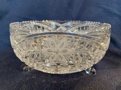Vintage Lead Crystal Cur Glass Bowl