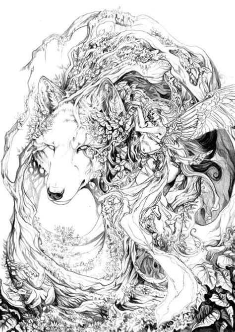 Spirit Animal Printable Wolf Coloring Pages For Adults Kidsworksheetfun
