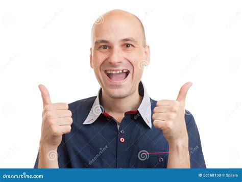 Smiling Guy Showing Thumbs Up Stock Photo Image Of Male Proud 58168130