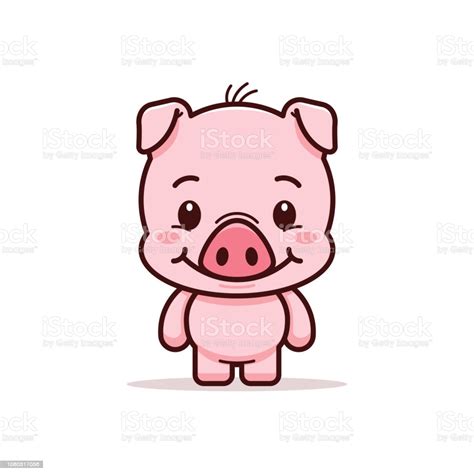 Cute Pig Cartoon Piglet Character Illustration Stock
