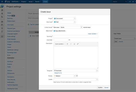 Few people like writing jira tickets. Automatically create linked issues from new requests ...