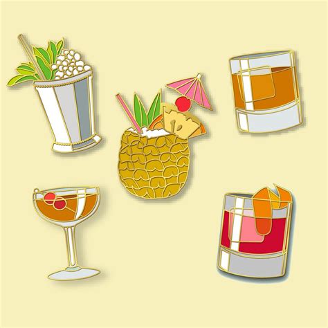 Cocktail Pins Choose 12 — Love And Victory Cocktail Pin Enamel Pins